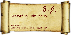 Brezán Józsua névjegykártya